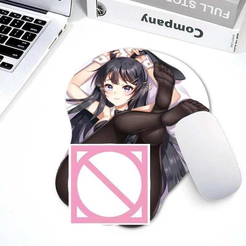 Sexy Beauty Mouse Pad with Wrist Support Anti Slip Silicone Hand Rest Creative 3D Mousepad Anime Figure Mice Mat tapis de souris