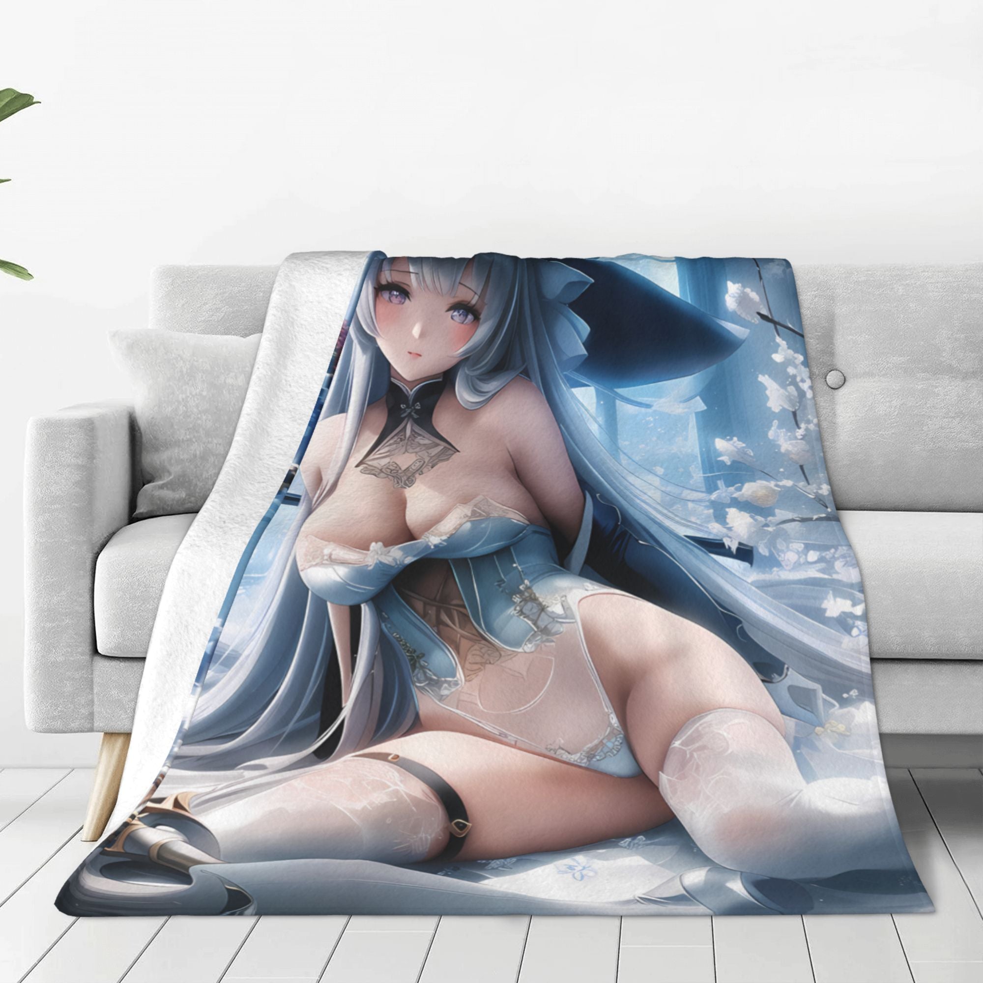 Hentai Anime Kawaii Girl Blanket Flannel Soft Plush Sofa Bed Throwing