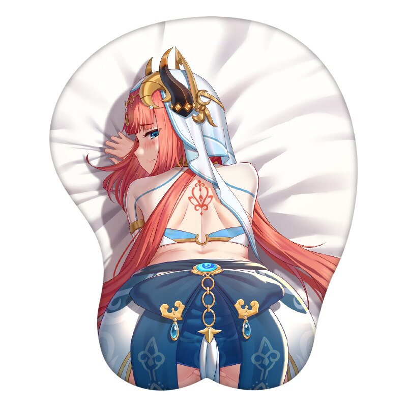 3D Mouse Pad Nilou Genshin Impact Anime Wrist Rest Silicone Sexy Creative Gaming Mousepad Mat