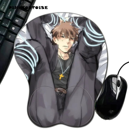 Anime  Anime Dishmen GHHJ 3D hip butt Gaming Mouse pads with Silicone Gel Wrist Rest Eco-friendly Mousepad Mat for LOLCSGO