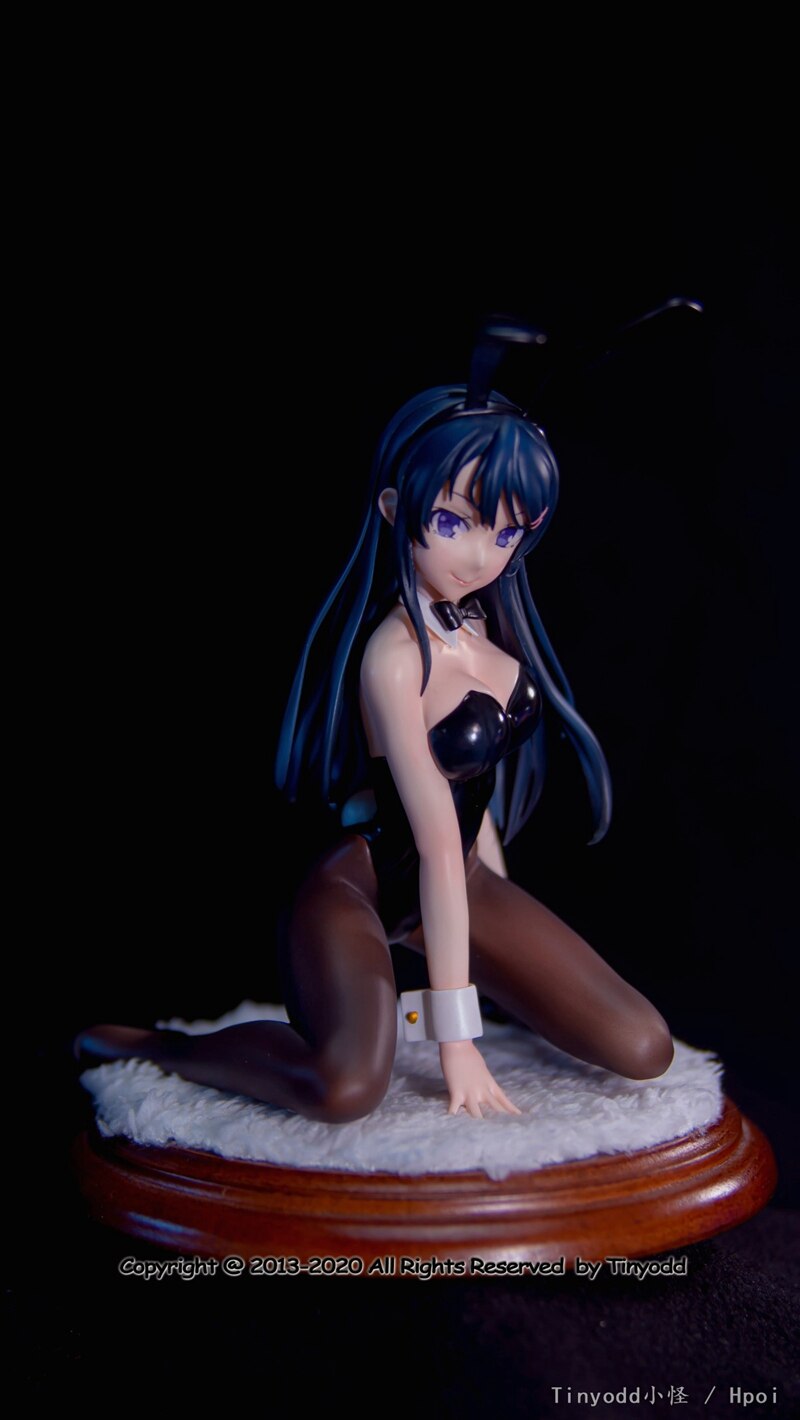 Anime Sakurajima Mai Figure Resin Sexy Bunny Girl Black Silk Detachable Model Toy Kneeling Posture Doll Gift Collect Ornaments