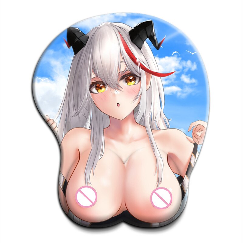 Azur Lane Big Oppai 3D Gaming Mousepad with Wrist Rest Breasts Mouse Pad for Pc Gamer Mat Soft and Comfortable