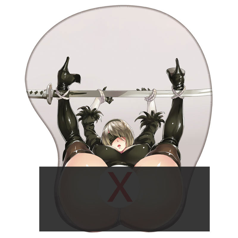 YoRHa No.2 Type B 2B 3D Silicone Mousepad NieR Automata 3D Wristband Mouse Pad Anime Gaming Sexy Diy 3D Wrist Rest Mouse Mat