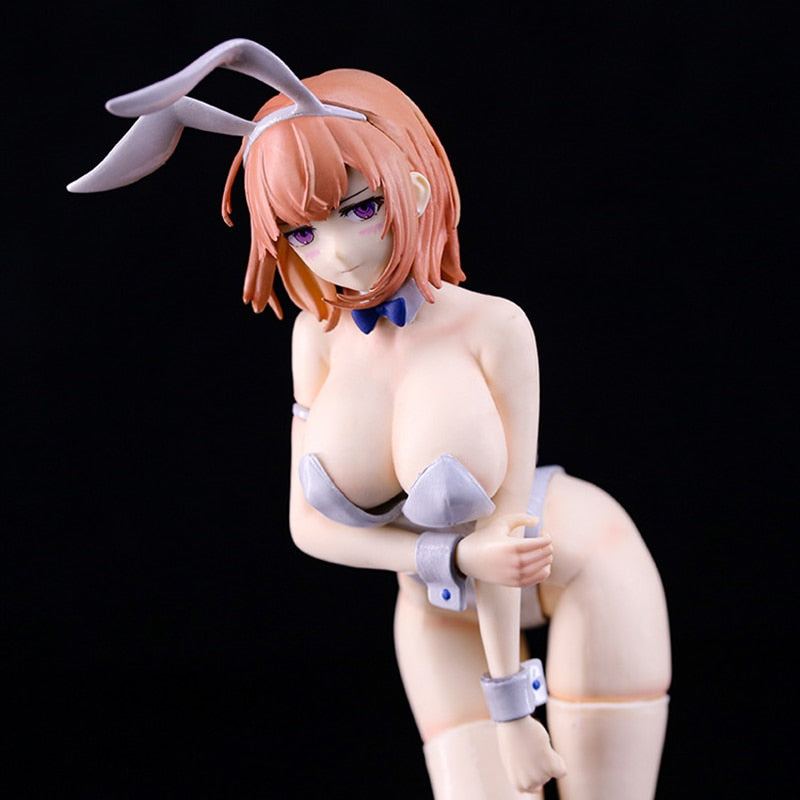 23cm Anime Sexy Girl Action Figure Miss White Bunny Shy Kawaii Girl Figurine PVC Collectible Model Doll Toy Kid Gift