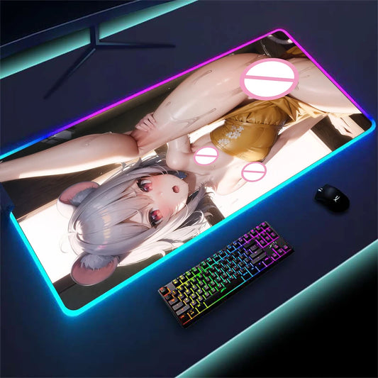 Anime Butt Mousepad Rgb Decorative Gamer Hentai Mause Pad Gaming Led Naked Girls Big Ass Mouse Pad Hip Nsfw Adult Sexy Play Mat