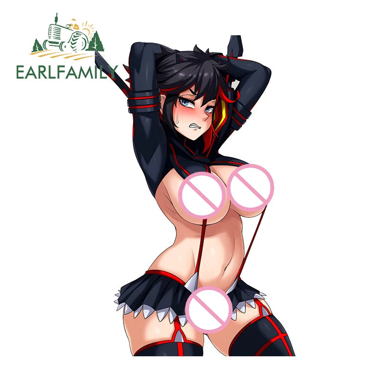 EARLFAMILY 13cm for KILL la KILL Ryuko Matoi Waifu Car Sticker Occlusion Scratch Creative Car Door Protector Accessories Decal