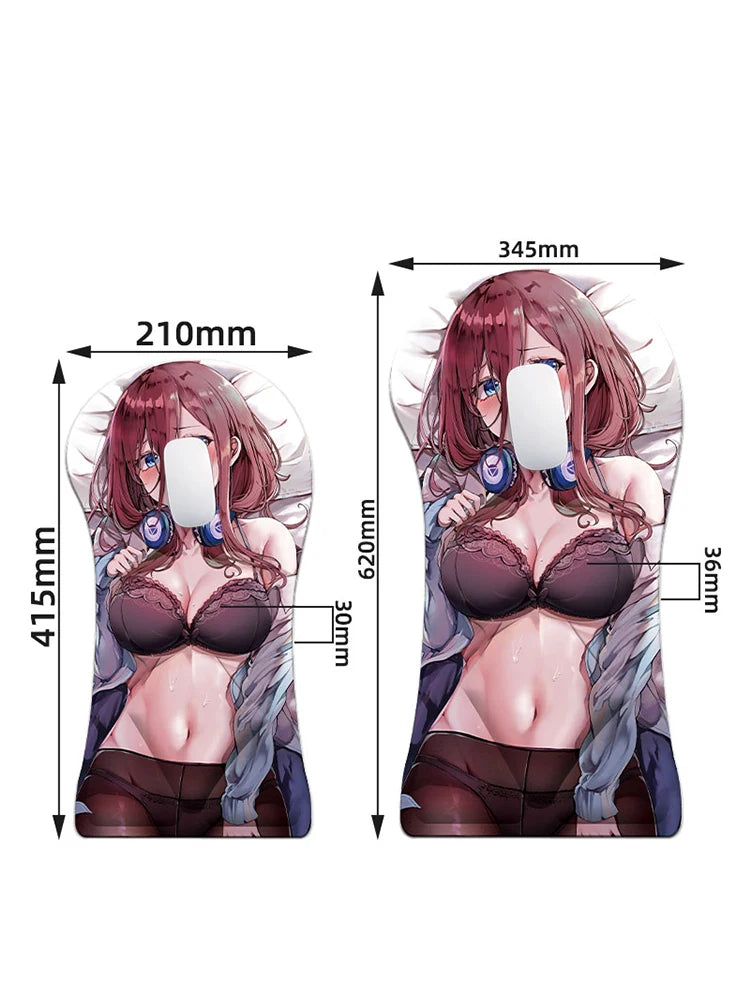 Genshin Impacto Kitagawa Marin Mouse Pad 3D Grande Mouse Pad, Descanso De Pulso Do Braço, Anime Oppai, Azur Lane Sexy PC Gamer