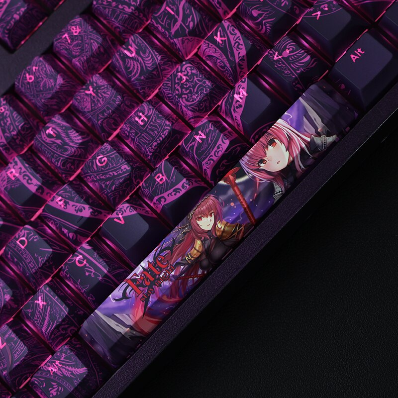 108 Keys PBT 5 Sides Dye Subbed Keycaps Cartoon Anime Gaming Key Caps Scathach Backlit Keycap For Fate Grand Order FGO