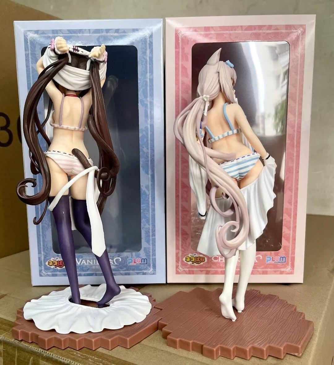 24cm Nekopara Vanilla Chocola Sexy Anime Girl Figure PLUM Nekopara Dress up time Action Figure Adult Collectible Model Doll Toys