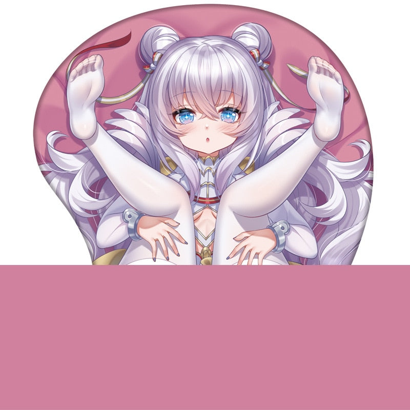 MNF Le Malin Azur Lane 3D Hand Wrist Rest Mouse Pad Mousepad Silicone Butt Breast Oppai Soft Gaming Mouse Mat Office Work Gift