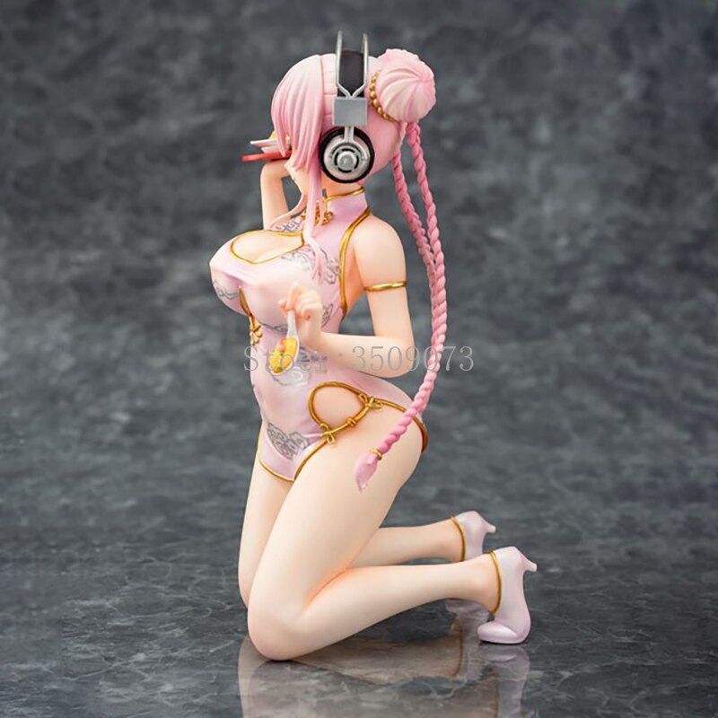 18cm Emon Restaurant Series Super Sonico Sexy Anime Figure Super Sonico China Dress Ver. Action Figure Adult Collection Doll Toy