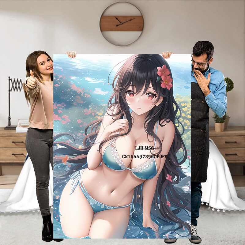 Hot Anime Sexy Girl Modern Blanket Flannel Soft Plush Sofa Bed Throwing Cartoon Blankets Gedruckt Bettdecke Geschenk Gift