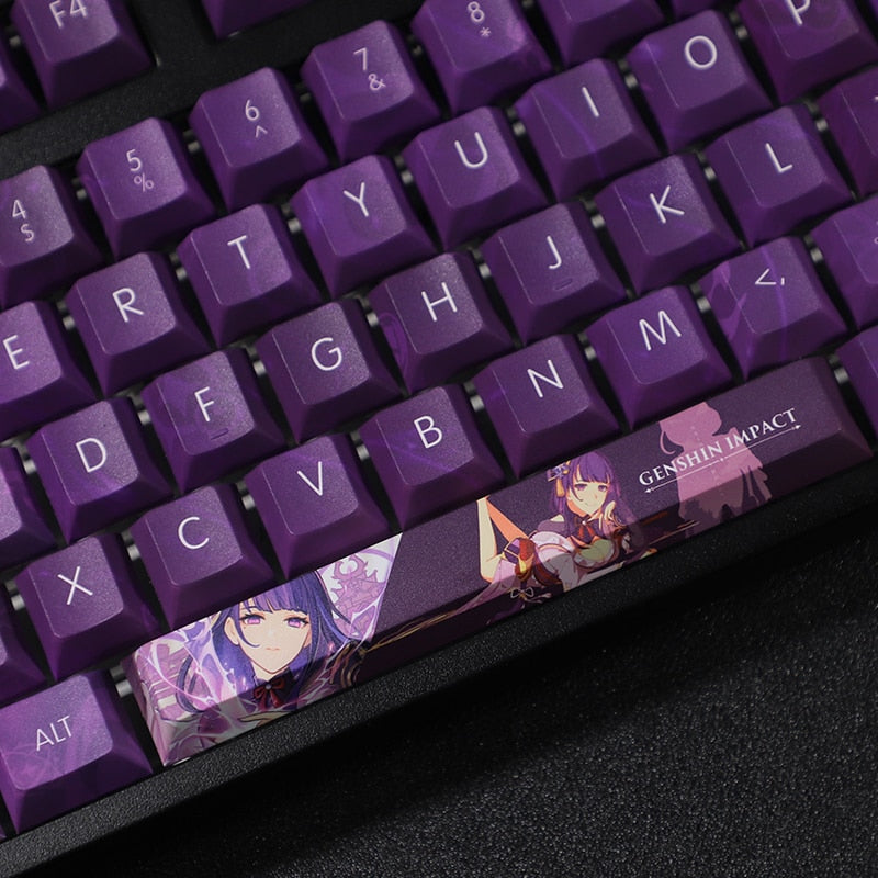 108 Keys PBT Dye Subbed Keycaps Cartoon Anime Gaming Key Caps Genshin Impact Beelzebul Cherry Profile Keycap For ANSI Layout