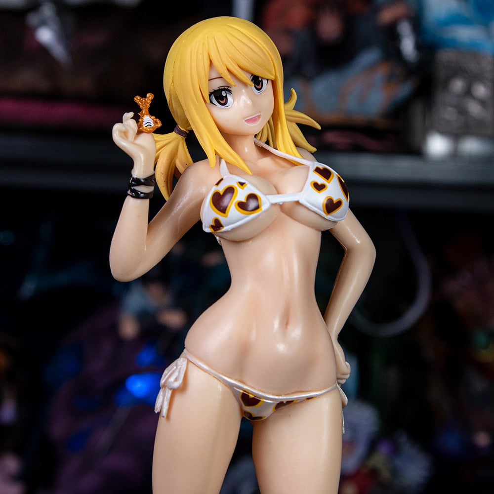 24cm Fairy Tail Lucy Heartfilia Sexy Nude Girl Model PVC Anime Action