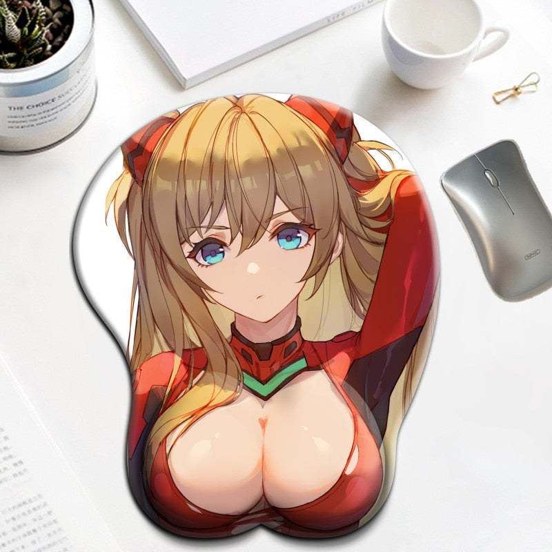 EVA Souryuu Asuka Langley Ass Hengtai Anime Sexy Mouse Pad Cute Manga with Wrist 3D Big Oppai Silicone Gel Mat Mousepad