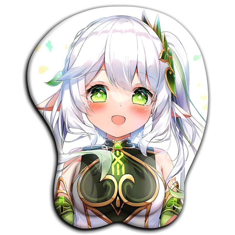 Genshin Impact Nahida cute 3D Oppai Gaming Mouse Pad Big Breasts Mousepad with Soft Silicone Wrist Rest New Figure for Pc Gamer