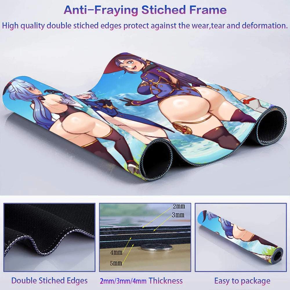 Big Ass Mouse Pad Sexy Play Mat Anime Table Mat with Butt Anime Mousepad Booty Long Pad Adult Rubber Memo Pad Desk Accessories