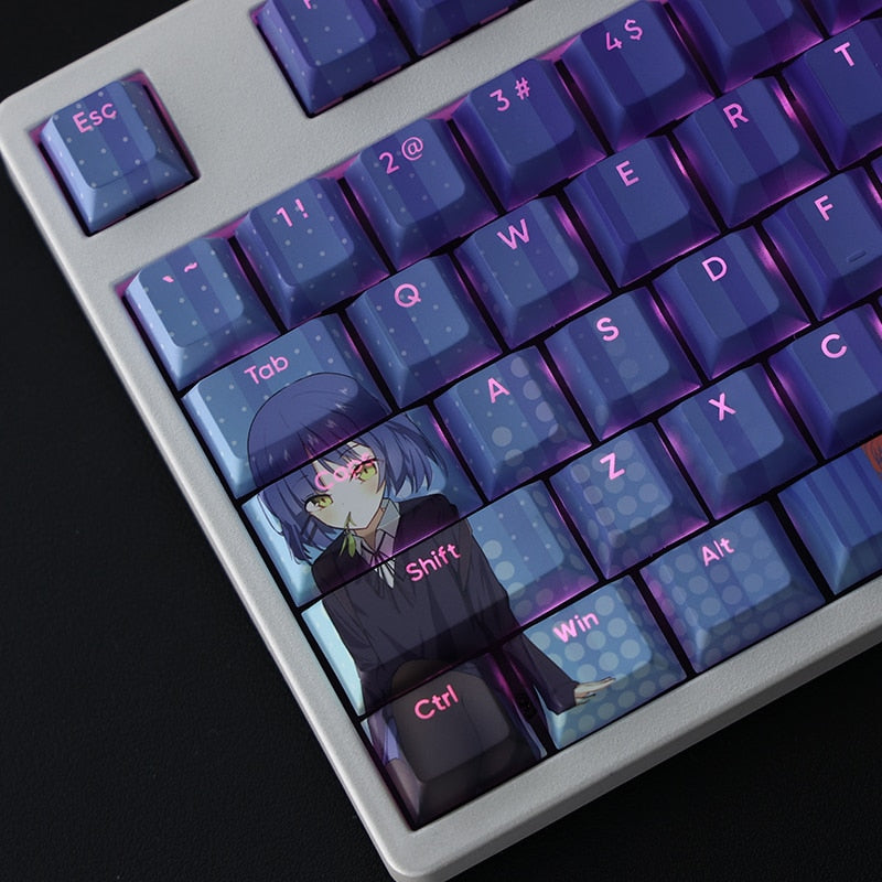 108 Keys PBT Dye Subbed Keycaps Cartoon Anime Gaming Key Caps BOCCHI THE ROCK Yamada Ryo Backlit Keycap For ANSI Layout