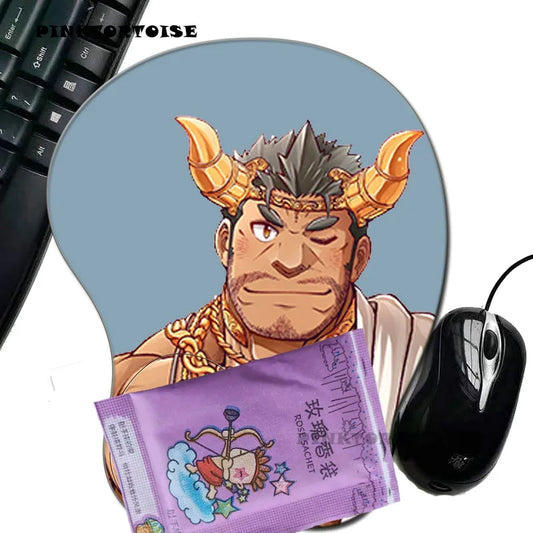 PINKTORTOISE MOUSE MAT Anime Mystogans mousepad MAT Soft Mouse Pads with Wrist Rest Gaming Mousepad Mat for LOLCSGO