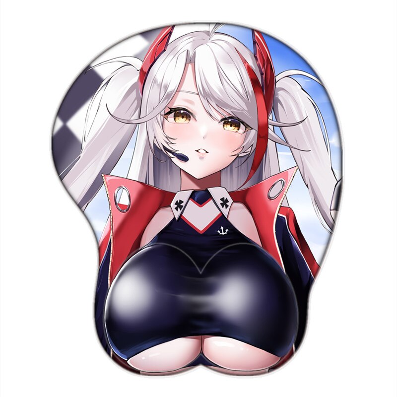 Azur Lane Prinz Eugen (final lap) 3D Sexy Big Oppai Mouse Pad Non-slip Mat Cute Mousepad with Soft Wrist Rest Silicone