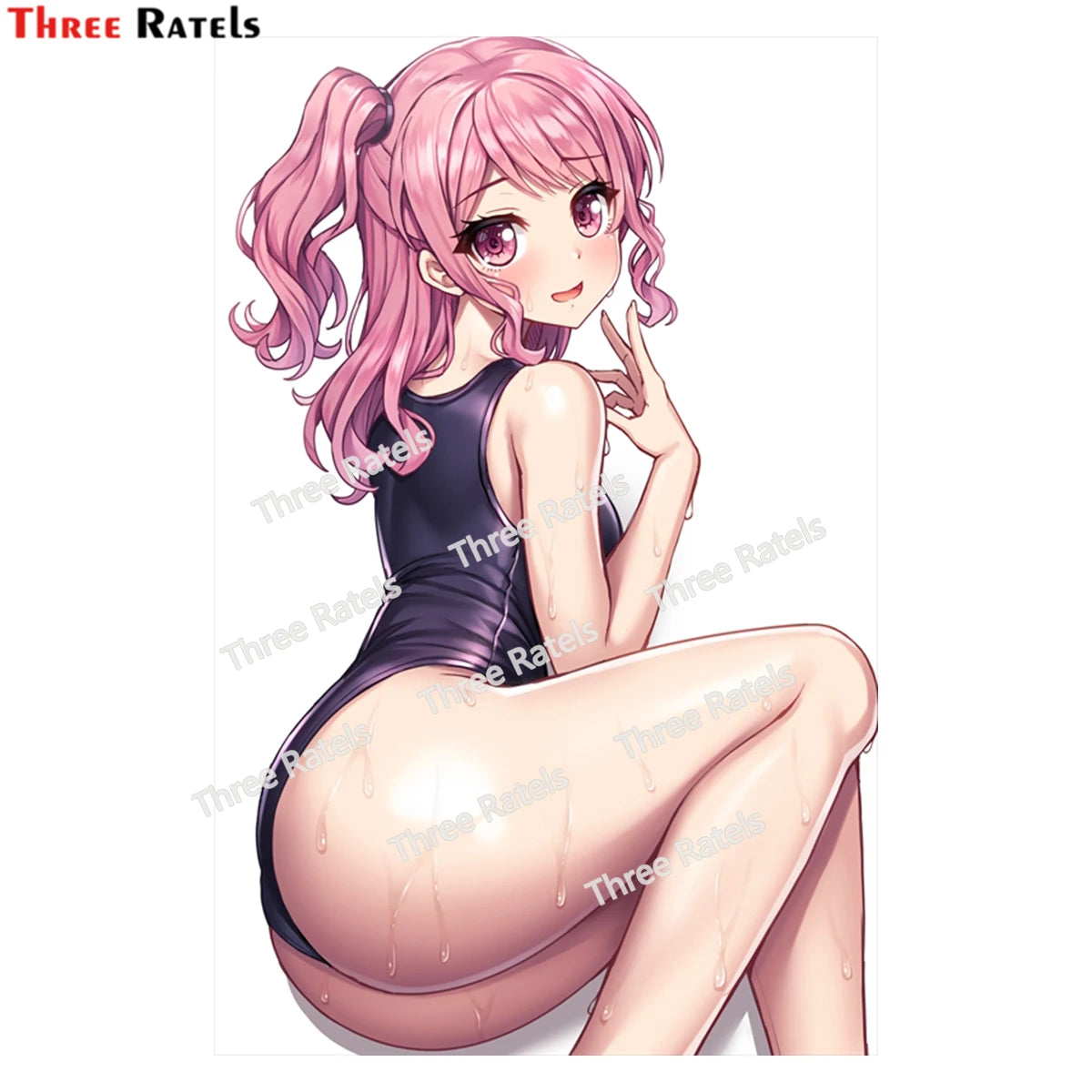 Three Ratels H256 Sexy 3D Anime Girl Maruyama Aya Bang Car Body Cover Decor Waterproof Property Decals And Stickers