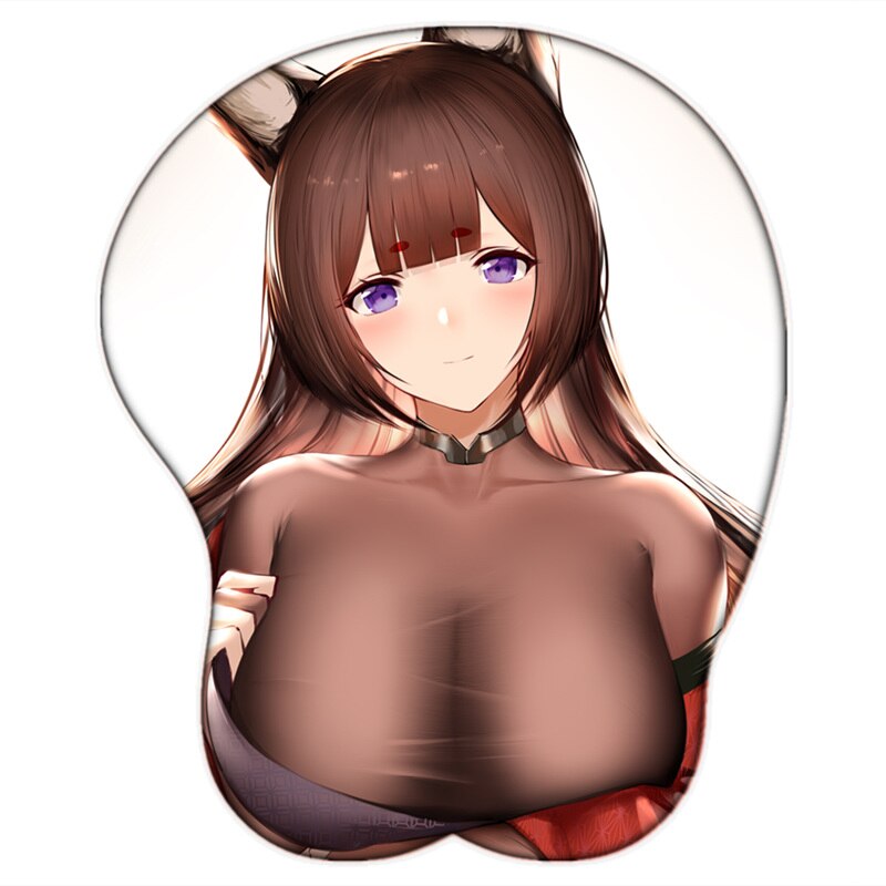 Azur Lane Shinano Amagi Sexy Big Breast Mouse Pad 3D Cute Oppai Mousepad with Soft Wrist Rest Silicone Non-slip Mat