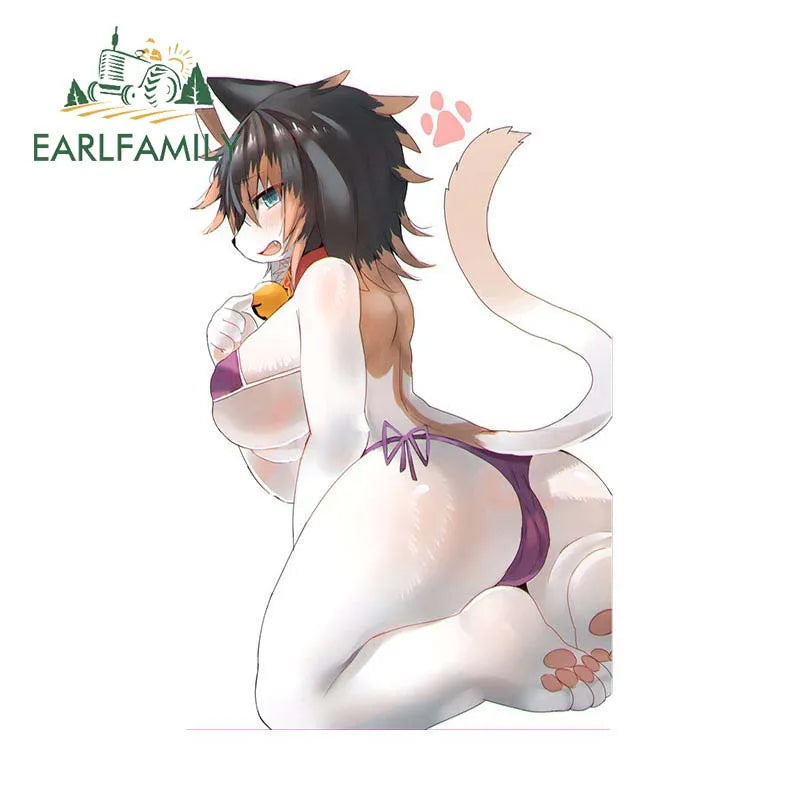 Hentai anime sticker 13cm for Furry Sexy Girl Car Stickers Sunscreen Waterproof Cartoon JDM Decal Bumper Caravan Creative Car Accessories