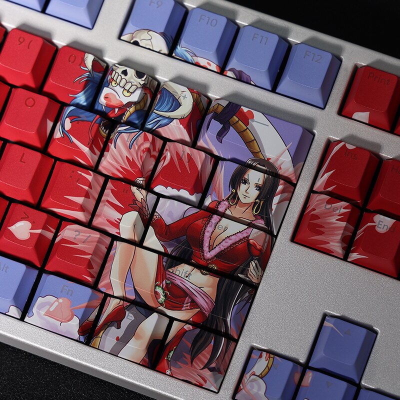 108 Keys Boa Hancock Backlit Keycap PBT 5 Sides Dye Subbed Keycaps Cartoon Anime Gaming Key Caps For ANSI 61 87 104 108 Keyboard