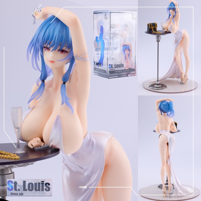 25CM Azur Lane Anime Sexy Girl St. Louis 1/7 Dress Ver PVC Action Figure Game Statue Adults Collection Model Doll Toys Gifts