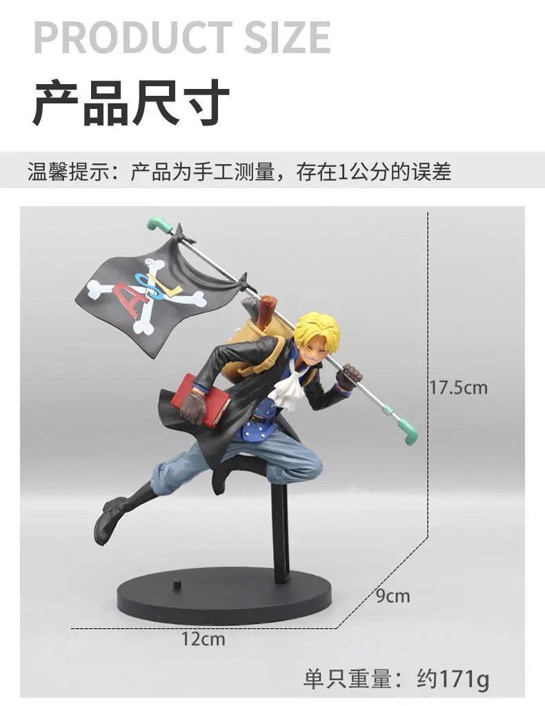 One Piece Luffy Ace Sanji Figure Three Brothers Running Backpack Carved Action Model Ornament Japanese Anime Peripheral Toy Gift