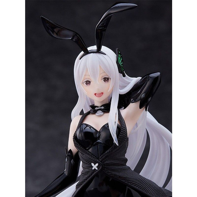 Genuine 18CM Echidna Anime Figure RE: Zero-Starting Life in Another World Rem Sexy Black Dress Bunny Model Children Toy PVC Doll