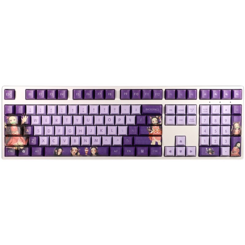 108 Keys PBT 5 Sides Dye Subbed Keycaps Cartoon Anime Gaming Key Caps Cherry Profile Kamado Nezuko Keycap For Demon Slayer