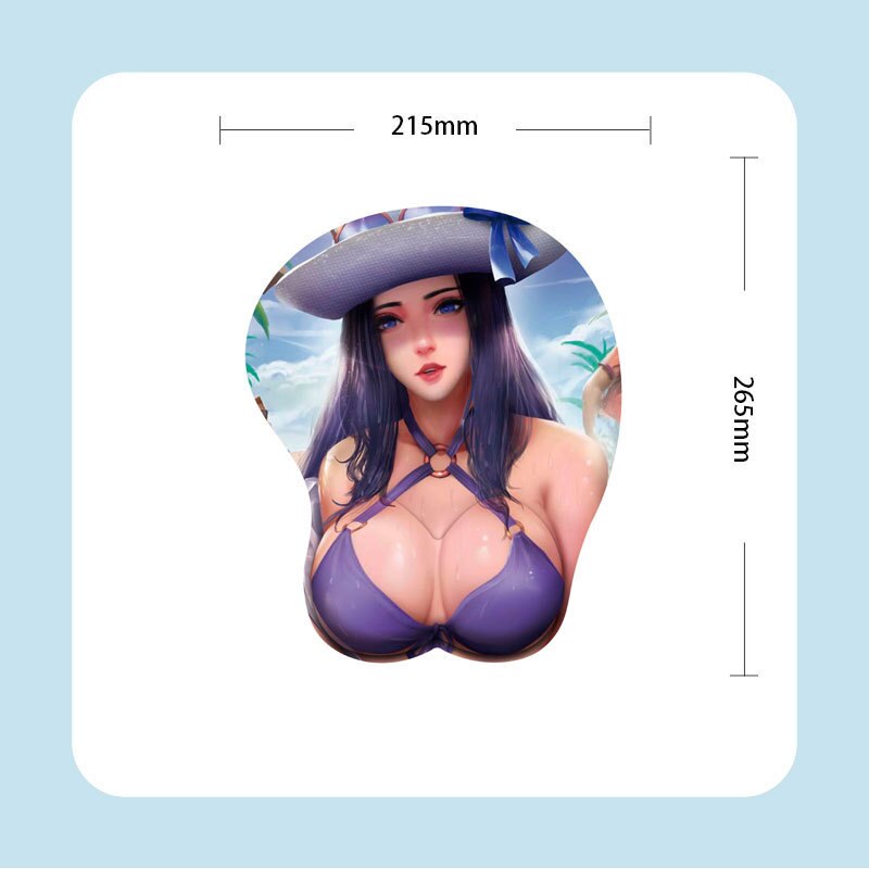 Anime Sexy Girl 3D Mouse Pad Mouse Mat with Wrist Rest Silicone Laptops Computer Mouse Pad Work Office Gaming Desk Mat Gift