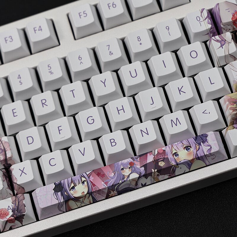 108 Keys Azur Lane HMS Unicorn Keycap PBT 5 Sides Dye Subbed Keycaps Cartoon Anime Gaming Key Caps For ANSI 61 87 104 108 Layout