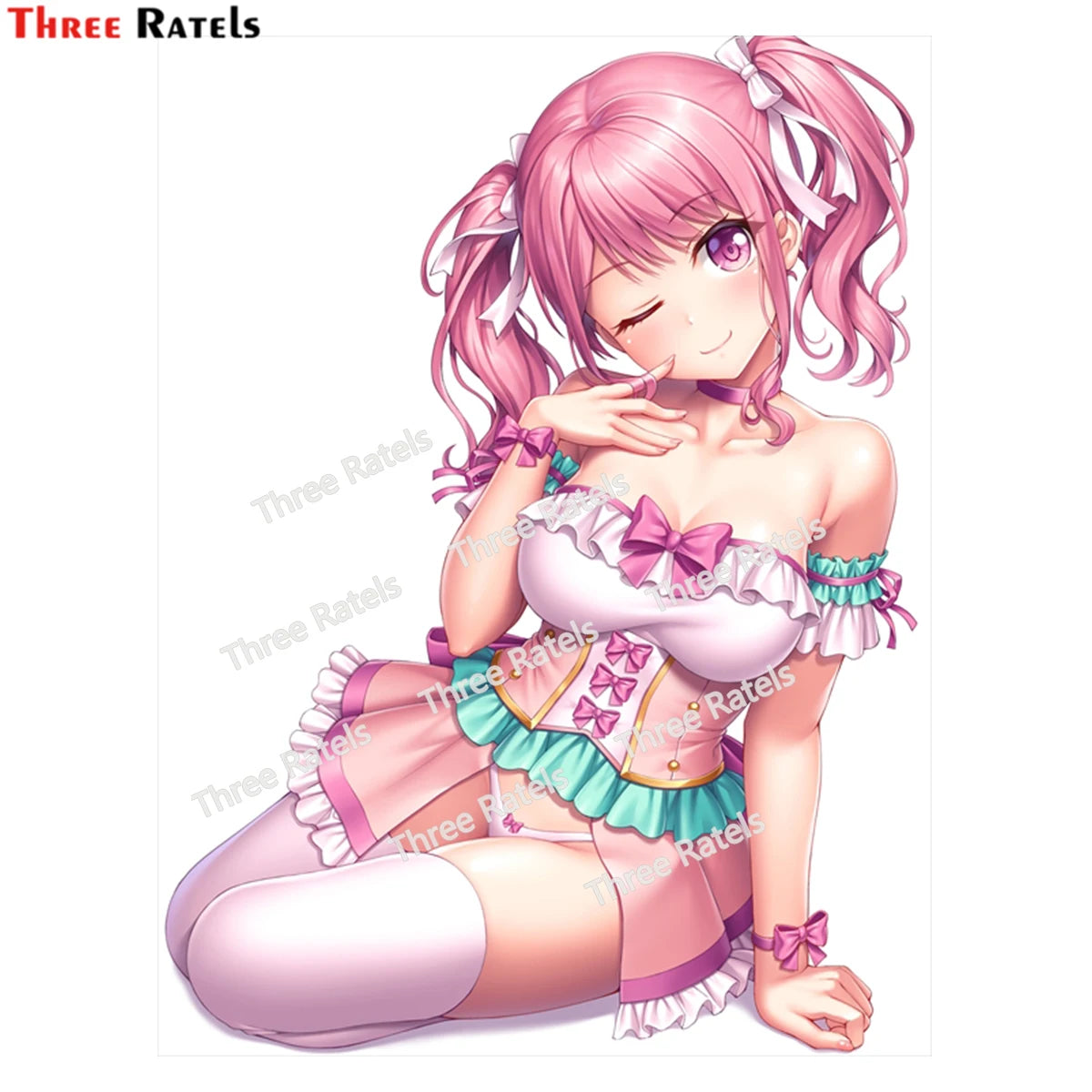 Three Ratels H256 Sexy 3D Anime Girl Maruyama Aya Bang Car Body Cover Decor Waterproof Property Decals And Stickers