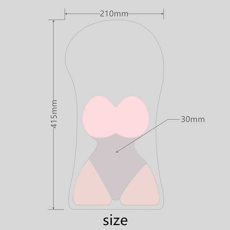 New Creative Sexy Girl Whole Body 3D Large Mouse Pad Silicone vagina Arm Wrist Rest Anime Ass Oppai Mousepad