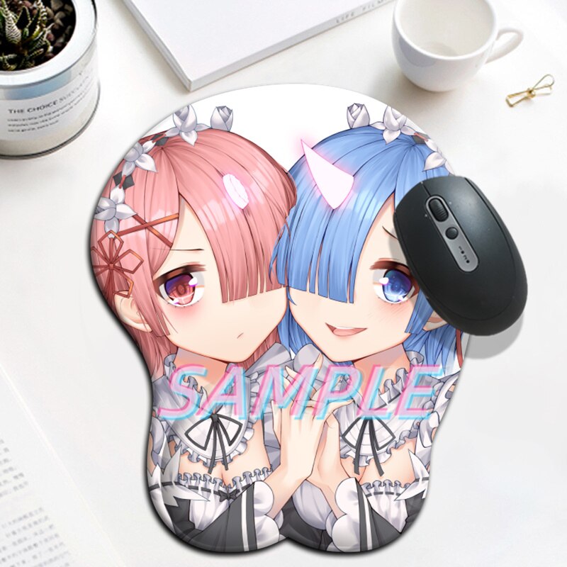 Anime Re Zero Rem Sexy Mouse Pad Kawaii Manga with Wrist 3D Big Oppai Silicone Gel Mat Mousepad Gamer