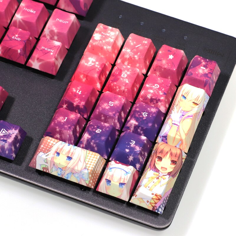 108 Keys PBT 5 Sides Dye Subbed Keycaps Cartoon Anime Gaming Key Caps Cherry Profile NEKOPARA Keycap For ANSI 61 87 104 Layout