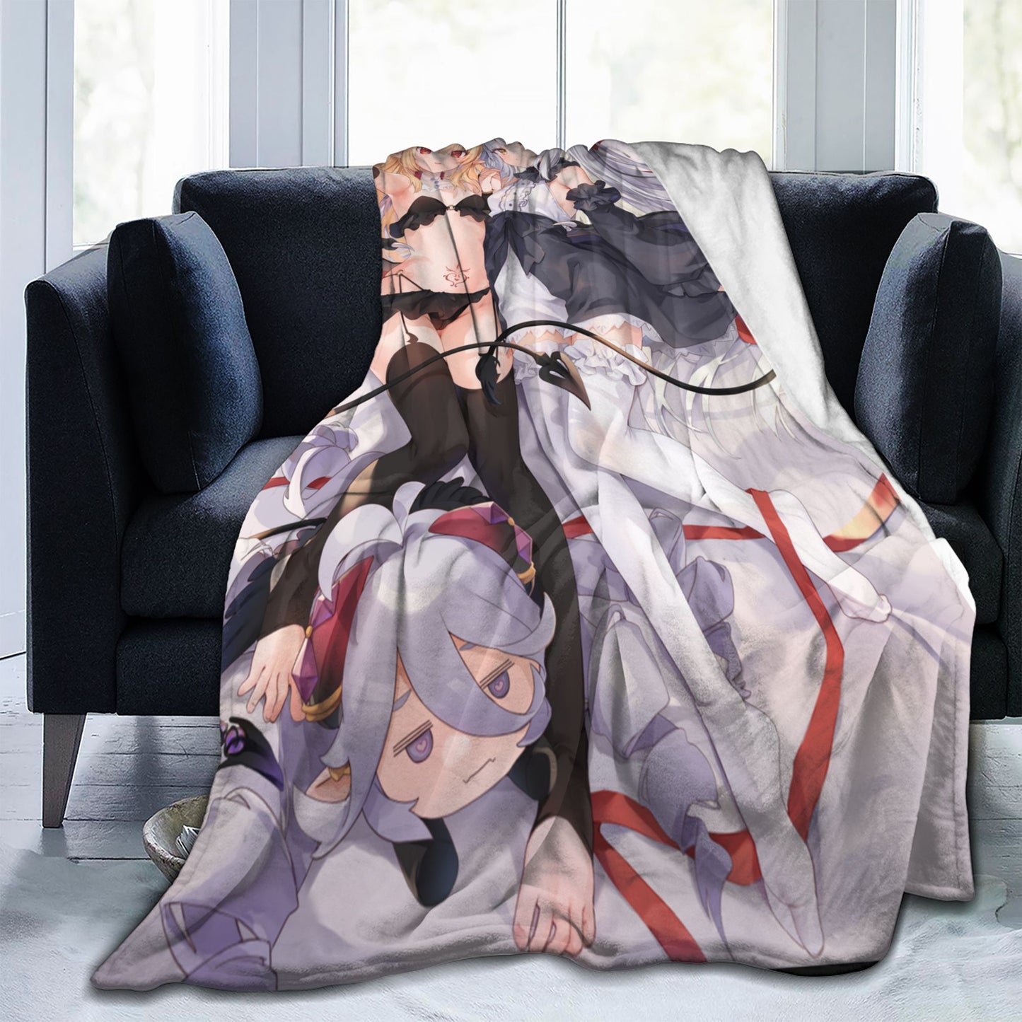 Hentai Anime Blanket Kawaii Demon Girl Manga Wallpaper Super Soft Flannel Blanket Succubus Blanket for Anime Fan and Otaku Waifu