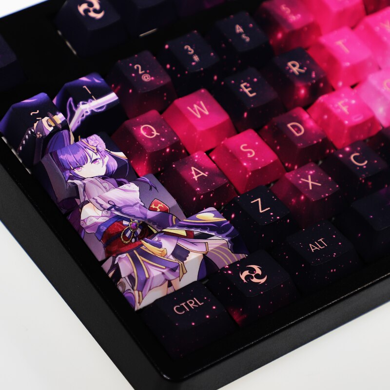 108 Keys/set 5 Sides PBT Dye Subbed Keycaps Cartoon Anime Gaming Key Caps Cherry Profile Keycap For Genshin Impact Beelzebul