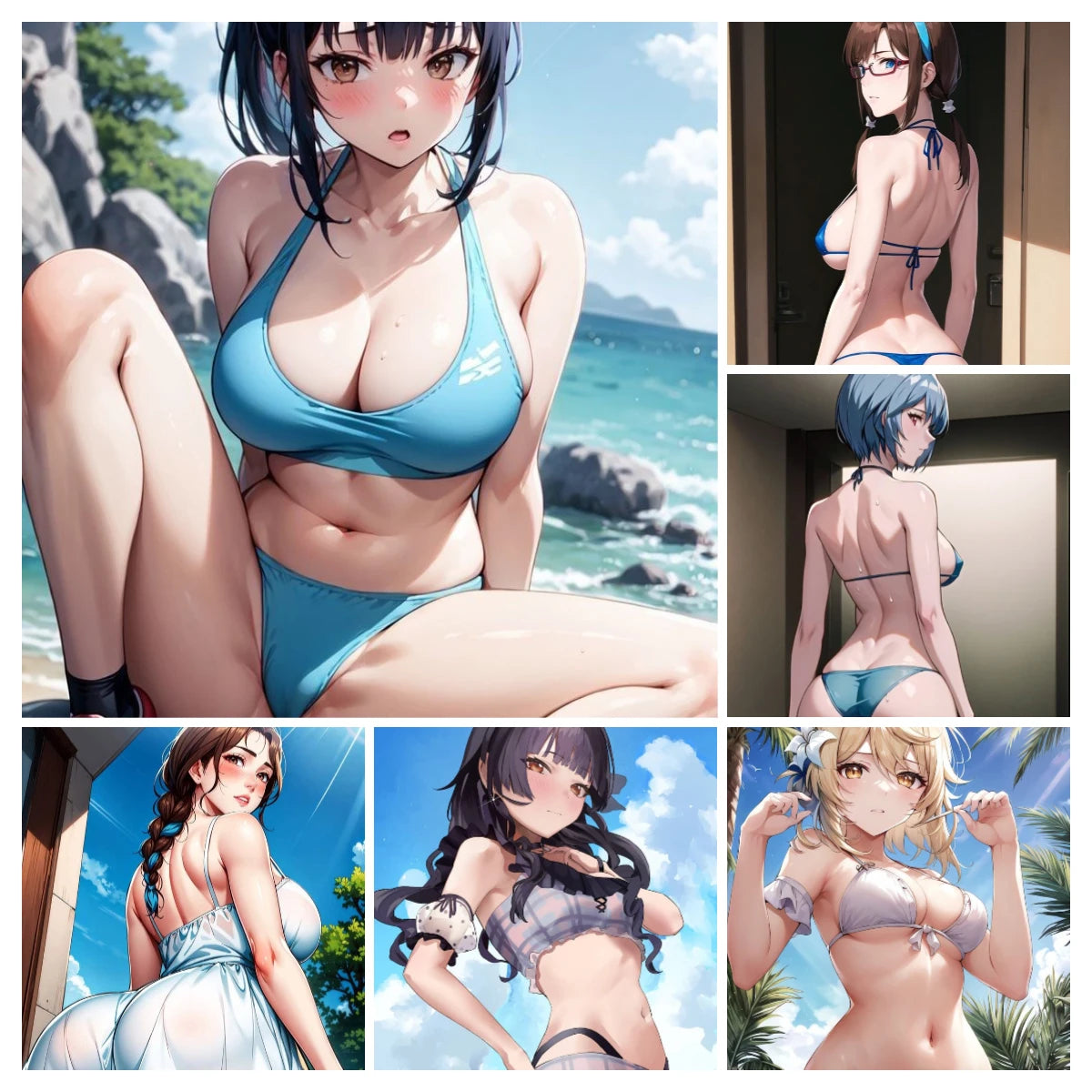 Art mural sur toile de beauté sexy et chaude, affiche sur toile de fille en bikini, affiche d'impression d'anime de dessin animé pour la décoration de la maison du salon sans cadre