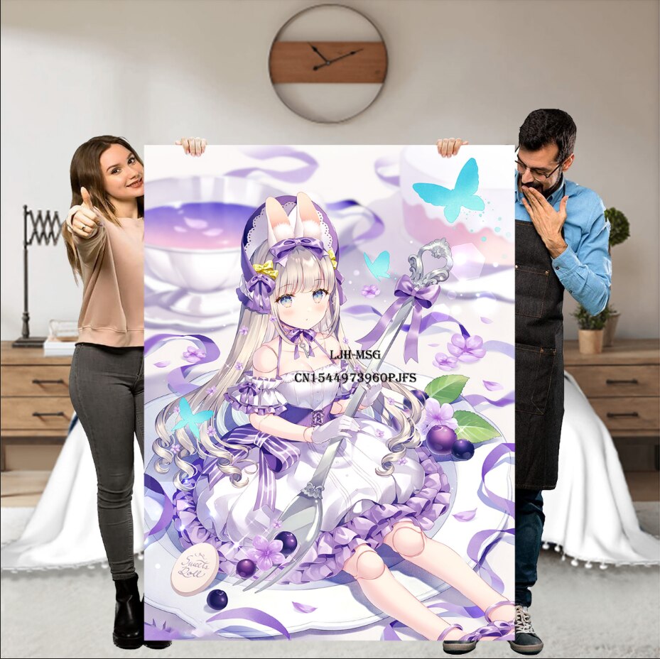 Hentai Anime Blanket Kawaii Demon Girl Manga Wallpaper Super Soft Flannel Blanket Succubus Blanket for Anime Fan and Otaku Waifu