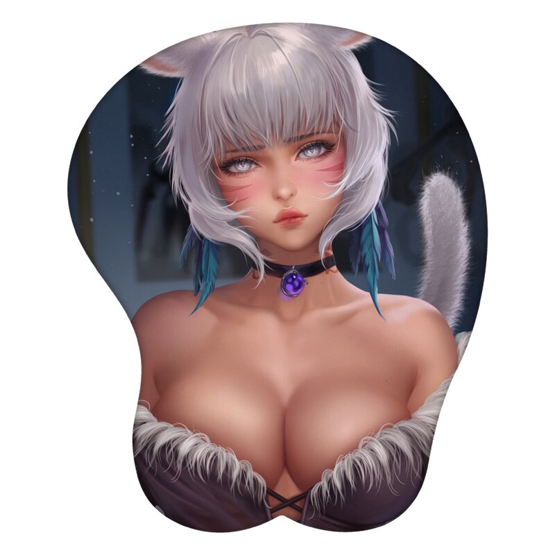 Y&#39;shtola Rhul Final Fantasy XIV 3D Mouse Pad Anime Wrist Rest Silicone Sexy Creative Gaming Mousepad Mat