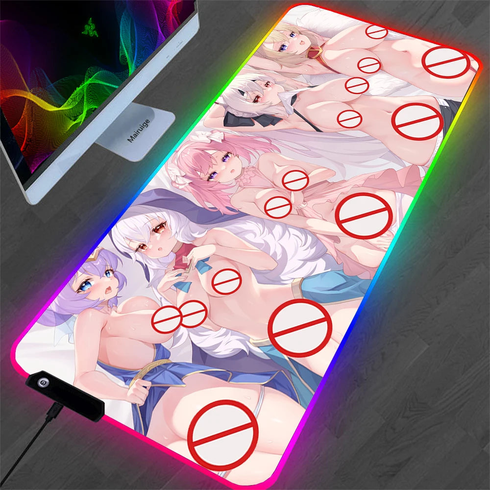 RGB Mouse Pads Sexy RGB Glowing Mouse mats Computer Desk Mat Send USB Interface Charger Advanced Backlight MousePad