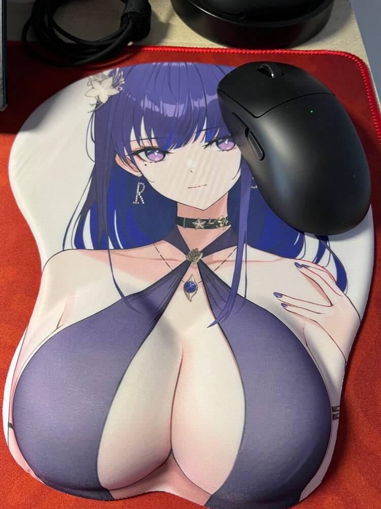 Genshin Impact Raiden Shogun 3d Mouse Pad Soft Silica Gel Mouse Keyboard Pad Gamer Anime Yae Miko Keqing Desk Mat Wrist Rest