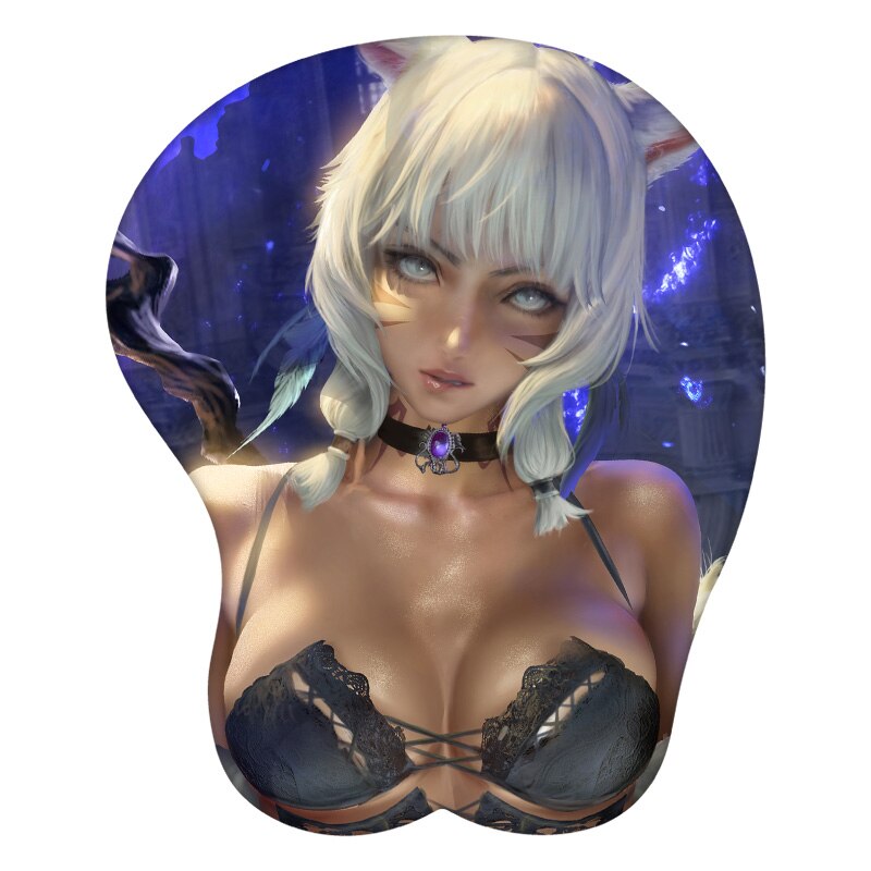 Y&#39;shtola Rhul Final Fantasy XIV 3D Mouse Pad Anime Wrist Rest Silicone Sexy Creative Gaming Mousepad Mat