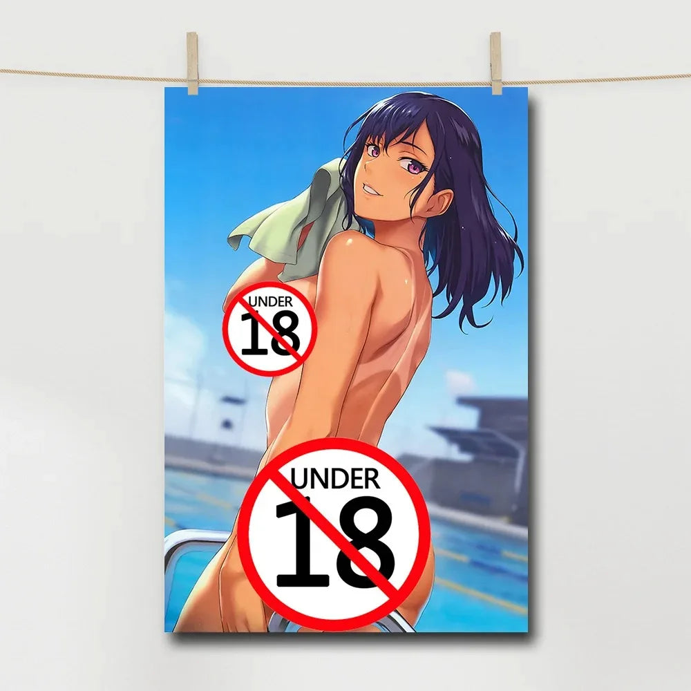 Uncensored MANGA Sexy Girl Poster Erotic Anime Beauty Wall Art Prints Canvas Painting Cartoon Picture Boy's Bedroom Home Decor