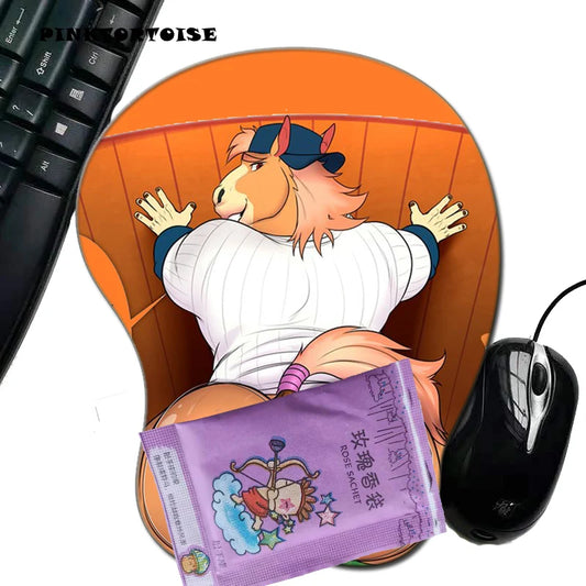 PINKTORTOISE Anime LOVELY Hkls2 3D butt Gaming Mouse pads with Silicone Gel Wrist Rest Eco-friendly Mousepad Mat for LOLCSGO