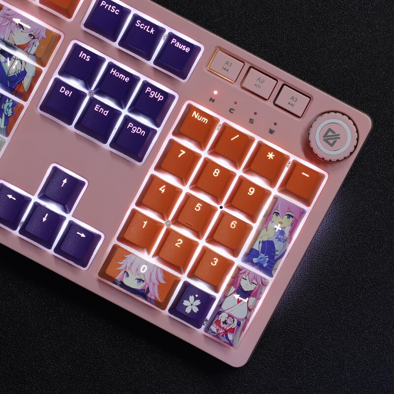 108 Keys PBT 5 Sides Dye Subbed Keycaps Cartoon Anime Gaming Key Caps Yae Sakura Backlit Keycap For Houkai Gakuen 2 MmiHoYo