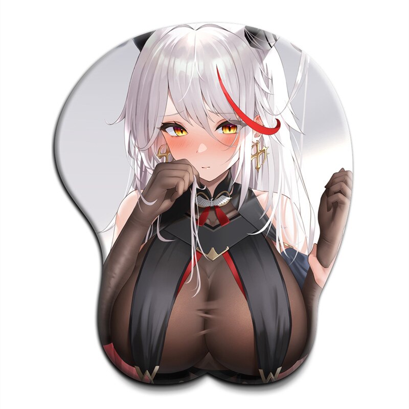 Azur Lane Big Oppai 3D Gaming Mousepad with Wrist Rest Breasts Mouse Pad for Pc Gamer Mat Soft and Comfortable